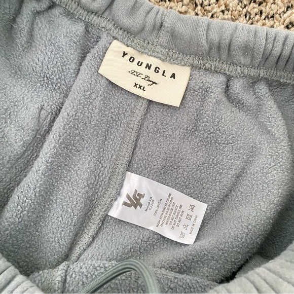 YOUNGLA Young Ambitious Club XXL Light Gray Fleece Joggers - Picture 3 of 5